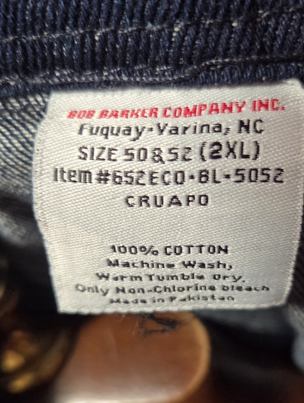 Vintage Bob Barker Denim Chore Work Prison Jean Jacket Blue Cotton Size 2XL - Picture 5 of 5